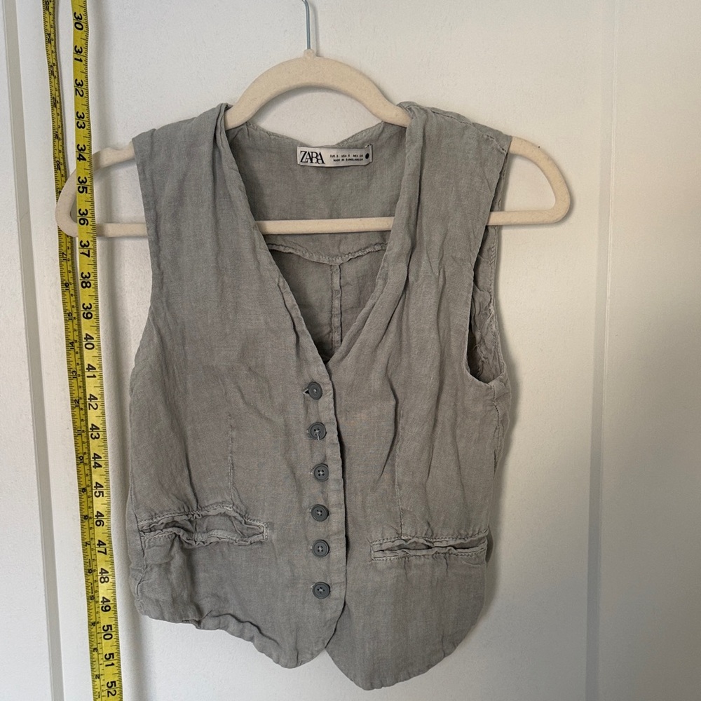 Zara Light Gray/blue Women's Buttoned Vest